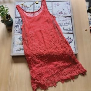 Free People Lace Layered Bohemian Midi Dress